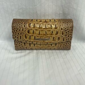 Brahmin Tan Crocodile Embossed Wallet